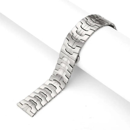 22mm Stainless Steel Watch Band With Butterfly Clasp
