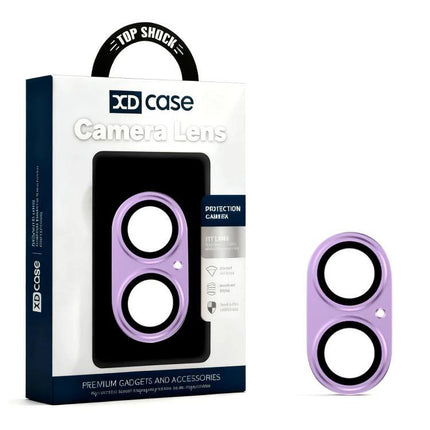 XDcase iPhone Camera Lens Protector Film for Daily Use - lavender metal frame tempered glass 9H camera lens protector packaging