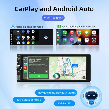 Car Audio Player with CarPlay and Android Auto Support