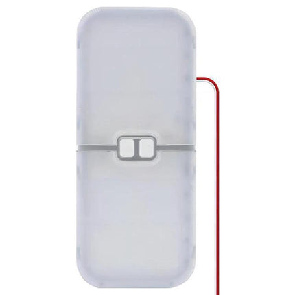 12-30V RV Roof Light With Three Color Temperatures white rectangular RV ceiling light with red power wire and dual-button switch