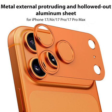 XDcase Shield Lens Protector for Everyday Phone Use - aluminum camera lens shield on orange iPhone protecting triple lenses