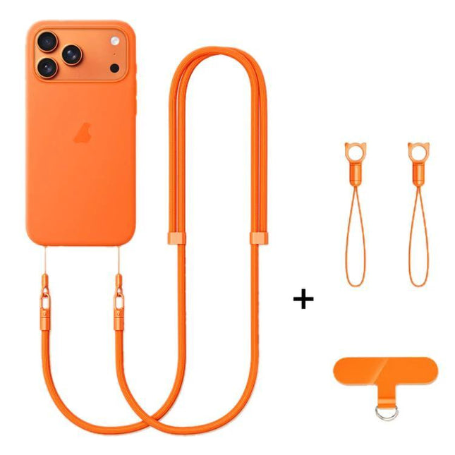 XDcase Adjustable Crossbody Phone Lanyard for Daily Use orange phone lanyard with adjustable strap and attachments