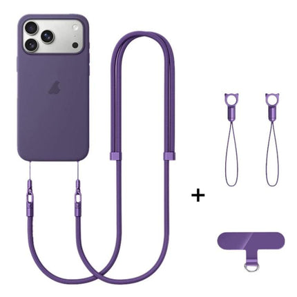 XDcase Adjustable Crossbody Phone Lanyard for Daily Use purple hands-free phone strap with connectors and case attachments