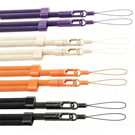 XDcase Adjustable Crossbody Phone Lanyard for Daily Use showing purple, cream, orange, and black adjustable phone straps