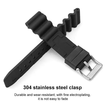 Silicone Replacement Watch Band Silver Buckle 20/22mm