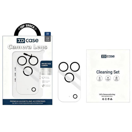 XDcase Camera Glass Film for Everyday iPhone Protection clear tempered-glass camera lens protector kit with cleaning set