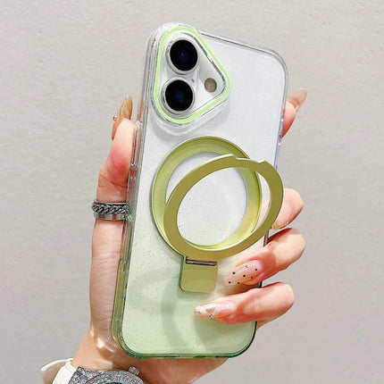 Essential Phone Case for Everyday Protection — clear green case with ring grip, MagSafe-compatible and wireless charging friendly