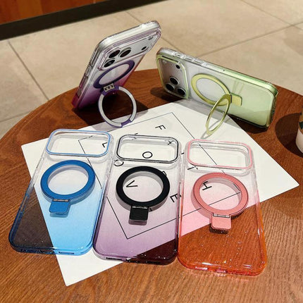 Daily iPhone Case With Ring Holder For Everyday Handling - clear PC case with colored ring stand for secure grip and hands-free viewing