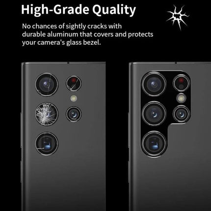XDcase Lens Protector for Everyday Phone Photography black aluminum camera lens guard showing cracked vs protected lenses