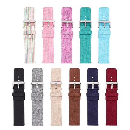 12mm Nylon Canvas Watch Band With Stainless Steel Buckle