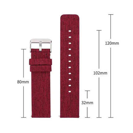 12mm Nylon Canvas Watch Band With Stainless Steel Buckle