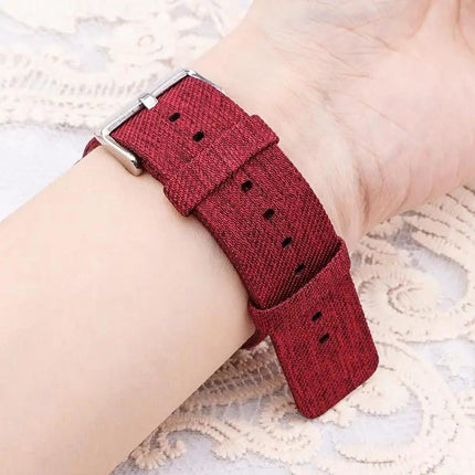 12mm Nylon Canvas Watch Band With Stainless Steel Buckle