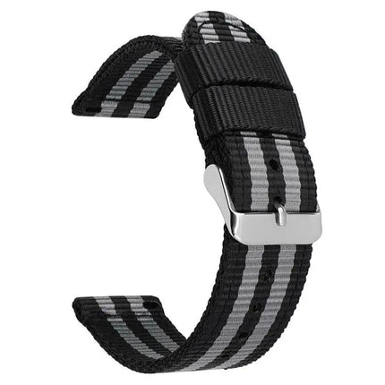 Nylon Watch Band 18mm Solid Color Stainless Steel Buckle