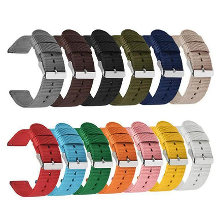 24mm Nylon Canvas Watch Band With Stainless Steel Pin Buckle