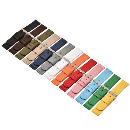 22mm Nylon Canvas Watch Band With Stainless Steel Pin Buckle