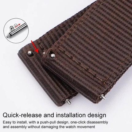 Nylon Watch Band 18mm Solid Color Stainless Steel Buckle