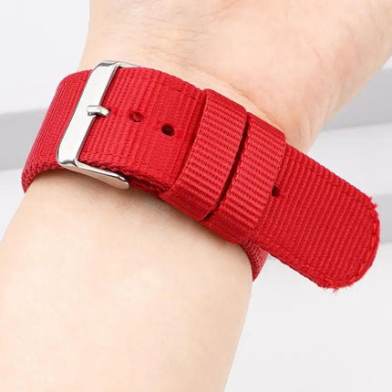 20mm Nylon Canvas Watch Band With Stainless Steel Buckle
