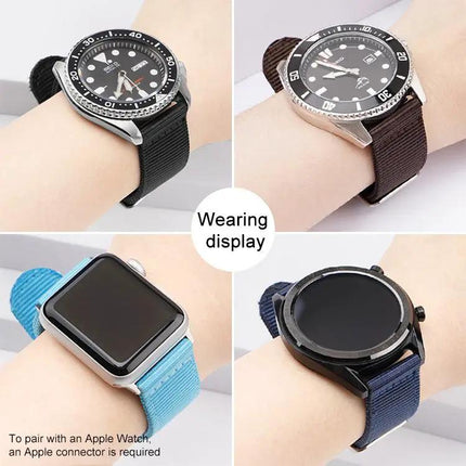 Nylon Watch Band 18mm Solid Color Stainless Steel Buckle