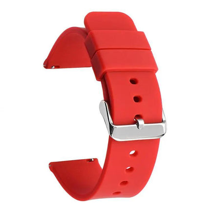 Silicone Waterproof Watch Band 21mm Silver Pin Buckle