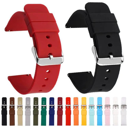16mm Silicone Watch Band With Stainless Steel Pin Buckle