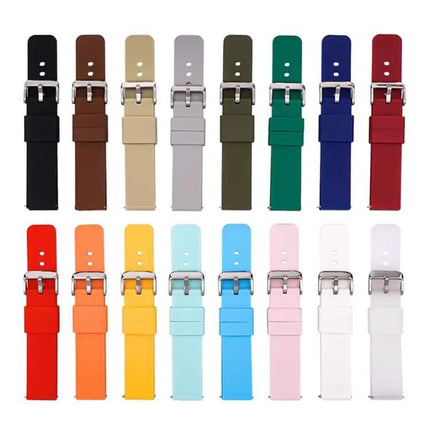 Silicone Watch Band 10mm/12mm Silver Pin Buckle Waterproof