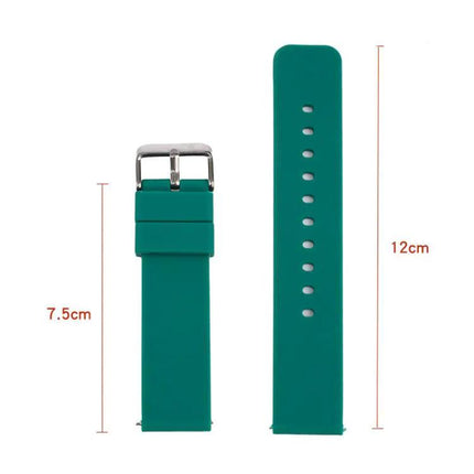 Silicone Waterproof Watch Band 21mm Silver Pin Buckle