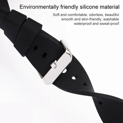 19mm Silicone Watch Band With Stainless Steel Pin Buckle