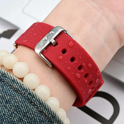 Silicone Watch Band 10mm/12mm Silver Pin Buckle Waterproof