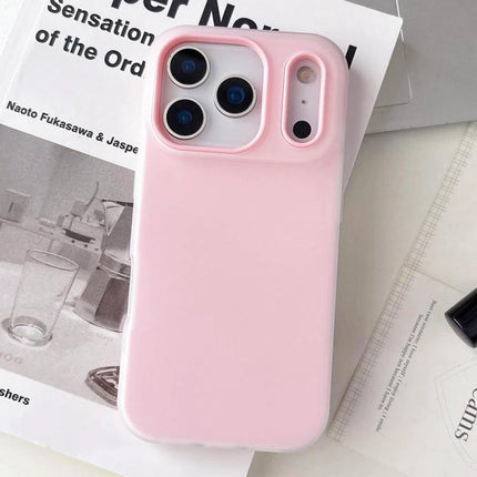 Daily Use Protective Case for iPhone 17 Pro Max in soft pink TPU/PC blend showing slim, everyday protection with raised camera lip and precise port access