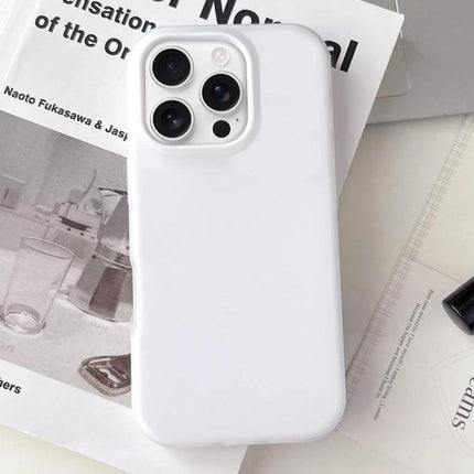 Essential iPhone Case for Everyday Use - slim white protective case with raised camera and screen edges for daily handling and commuting