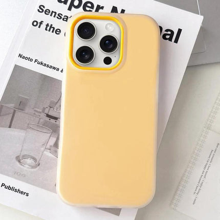 Protective Matte Case For Everyday iPhone Use slim yellow matte iPhone case protecting camera and corners for daily travel and commuting