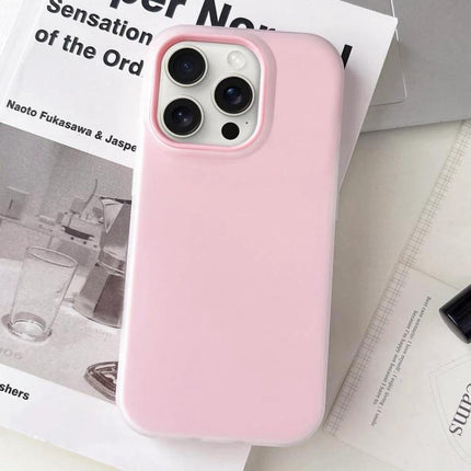 Protective Matte Case For Everyday iPhone Use in soft pink with slim profile protecting camera and edges