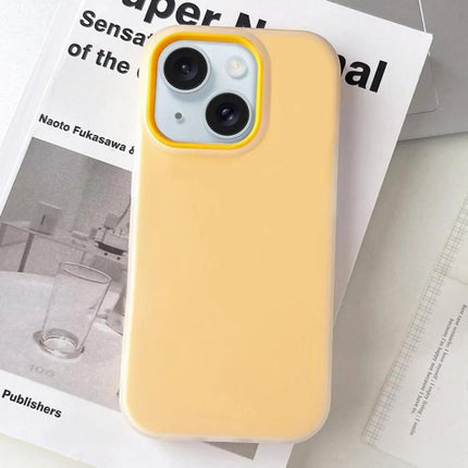 iPhone 15 Case for Everyday Use Slim Protective Cover for Daily Activities and Commutes in pale yellow TPU with raised edges and dual-layer PC inner protection
