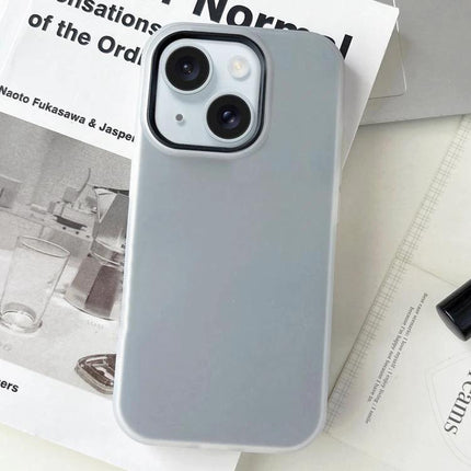 iPhone 15 Case for Everyday Use Slim Protective Cover for Daily Activities and Commutes — slim grey TPU+PC protective case shown on a desk