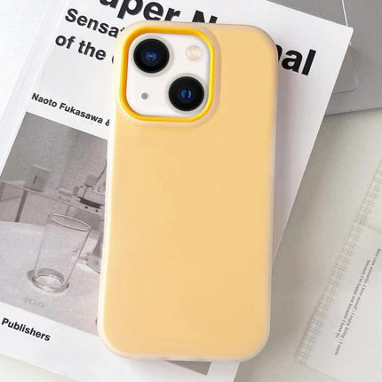 iPhone Case For Everyday Use And Travel - slim yellow TPU+PC protective case with raised edges for screen and camera, lightweight for commuting and travel