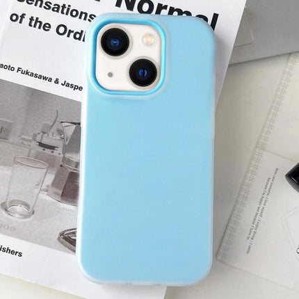 iPhone Case For Everyday Use And Travel - slim light blue TPU+PC protective case with raised edges for screen and camera, ideal for commuting and travel