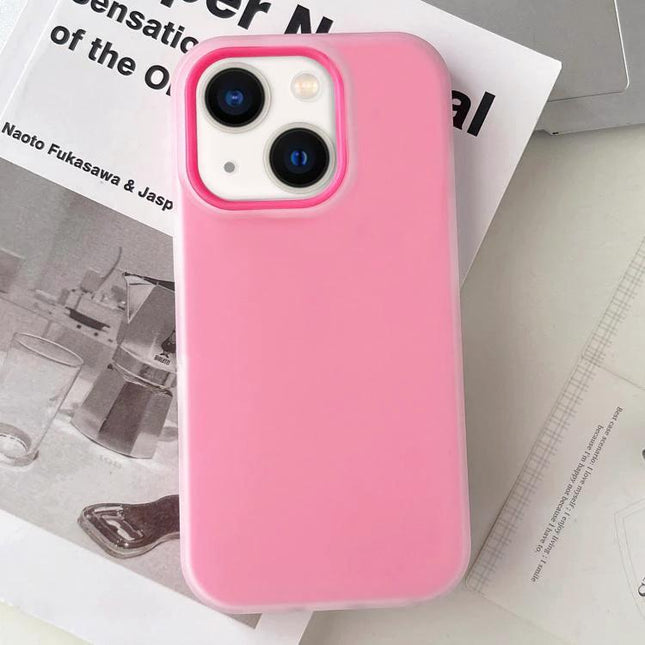 Daily Protective Phone Case for Everyday Smartphone Use - slim pink TPU PC case with raised edges protecting camera and screen, lightweight pocket-friendly