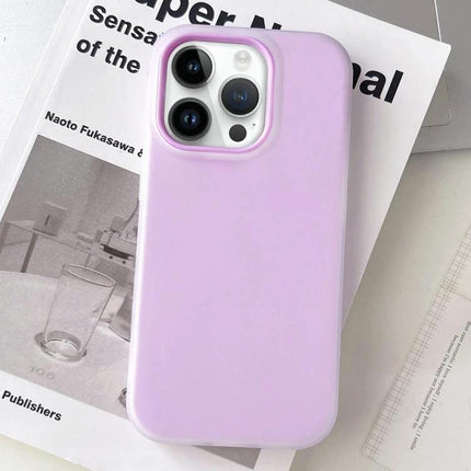 Daily Protective Case For iPhone Slim Design - slim lavender protective case on iPhone 12 Pro placed on magazine, lightweight everyday pocket-friendly cover