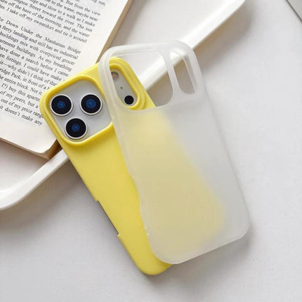 Daily Protective Case For iPhone Slim Design - slim yellow iPhone 12 Pro case with translucent frosted cover, lightweight pocket-friendly daily protection