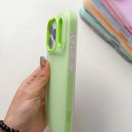 Daily Protective Case For iPhone Slim Design - slim green protective iPhone case shown in hand, lightweight everyday cover for iPhone 12 Pro/Pro Max