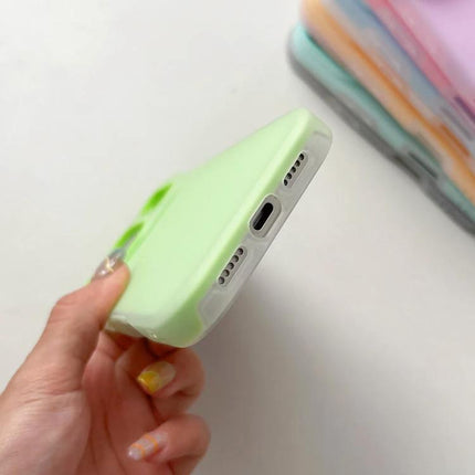 Daily Protective Case For iPhone Slim Design — slim mint green protective case shown from bottom with port and speaker cutouts