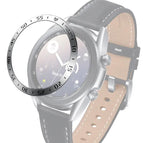 For Samsung Galaxy Watch 3 41mm / Silver Ring Black Letter
