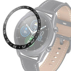 For Samsung Galaxy Watch 3 45mm / Black Ring White Letter