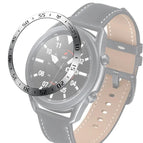 For Samsung Galaxy Watch 3 45mm / Silver Ring Black Letter