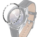 For Samsung Galaxy Watch 3 41mm / Silver Ring Black Letter