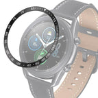 For Samsung Galaxy Watch 3 45mm / Black Ring White Letter