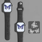 For Apple Watch 38 / 40 / 41 / S11 42mm / Butterfly Black