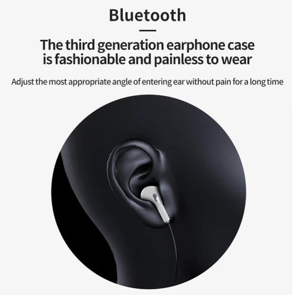 Wireless Neckband Earphones For Jogging And Hands Free Calls shown worn in ear with Bluetooth 8D sound and comfortable ergonomic fit