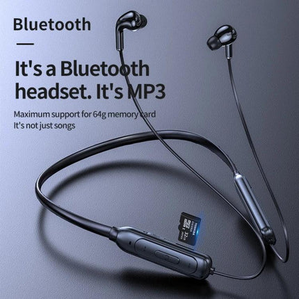 Wireless Neckband Earphones For Jogging And Hands Free Calls M60 Bluetooth 8D surround TF card MP3 10m range
