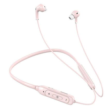 Wireless Neckband Earphones For Jogging And Hands Free Calls pink M60 neckband with Bluetooth 5.1 controls and 8D surround sound